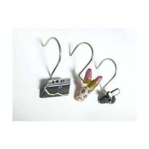 Doupoo Juego de 12 ganchos para cortina de ducha_3