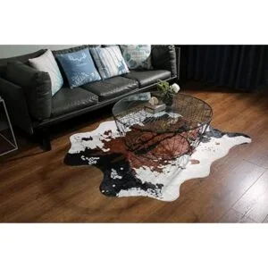 MustMat Alfombra con estampado de vaca marrón de 55.1_4