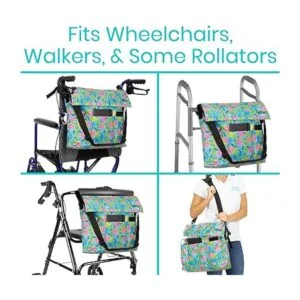 Bolsa para silla de ruedas Estampado de Cachemira Verde_2