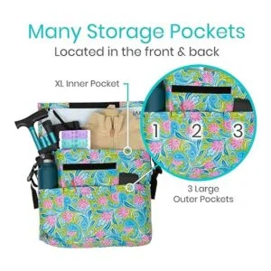 Bolsa para silla de ruedas Estampado de Cachemira Verde_3