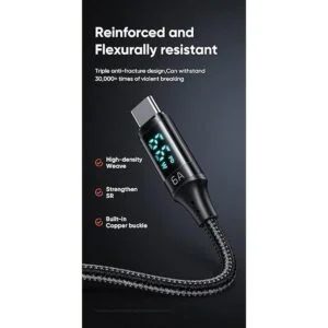 Mcdodo Cable USB tipo C pantalla LED de nailon trenzado_3