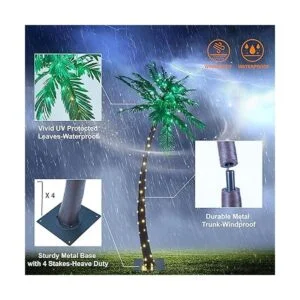Lightshare Palmera de 7 pies 96 luces LED decoración_2