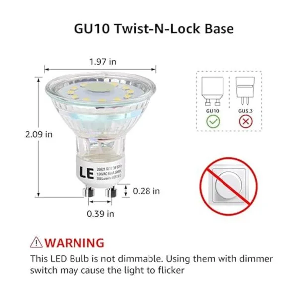 LE Bombillas LED GU10 equivalentes a halógenas de 50 W