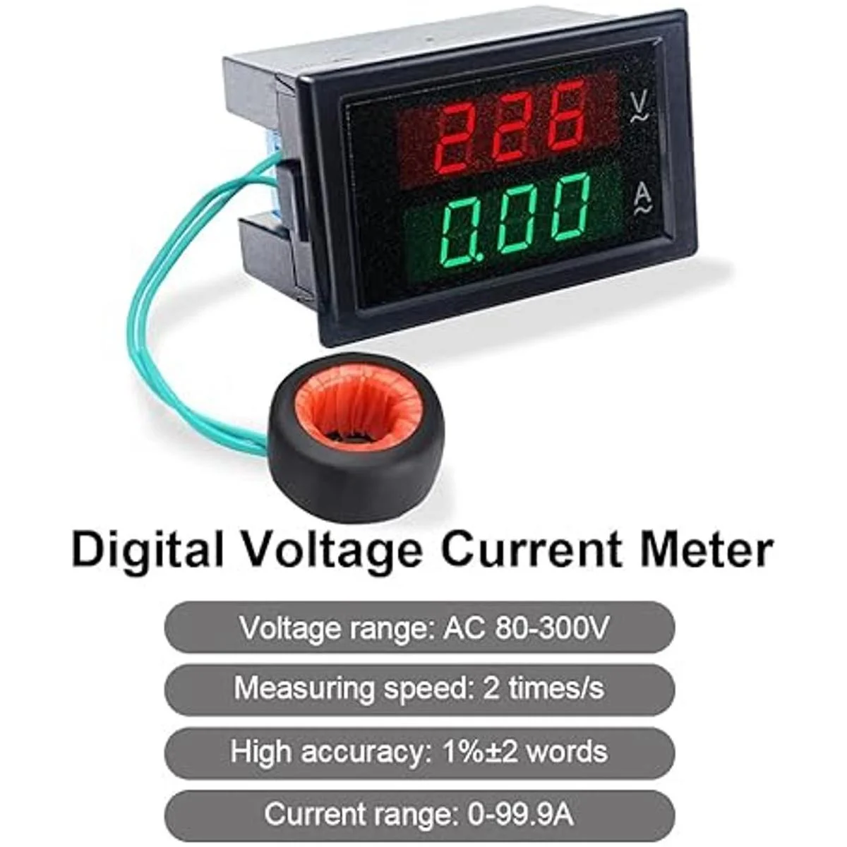 KETOTEK Amperímetro digital Voltímetro AC 80V300V 100A
