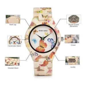 BOBO BIRD Reloj de bambú para mujer con grabado de_5
