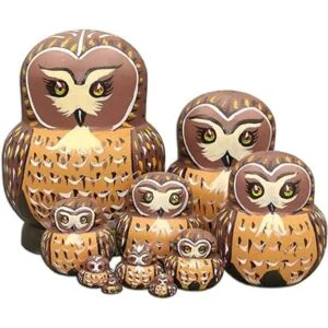 Moonmo Juego de 10 muñecas rusas de madera hechas a mano_2