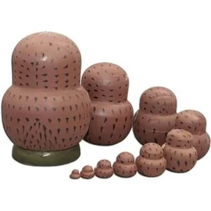 Moonmo Juego de 10 muñecas rusas de madera hechas a mano_3