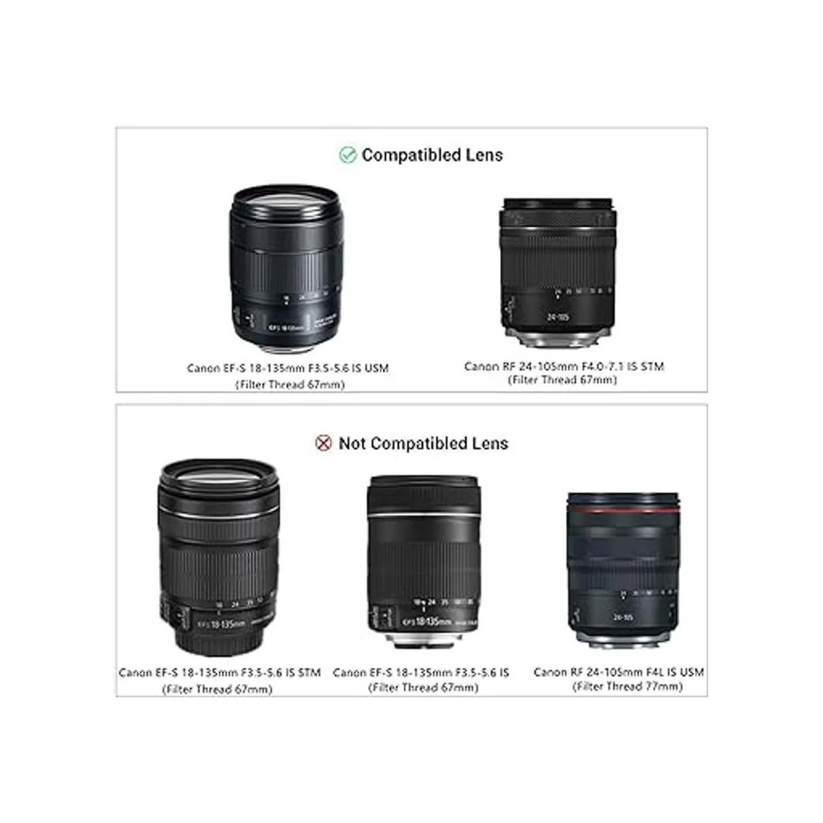 JJC Protector de pantalla reversible para parasol de lente_2