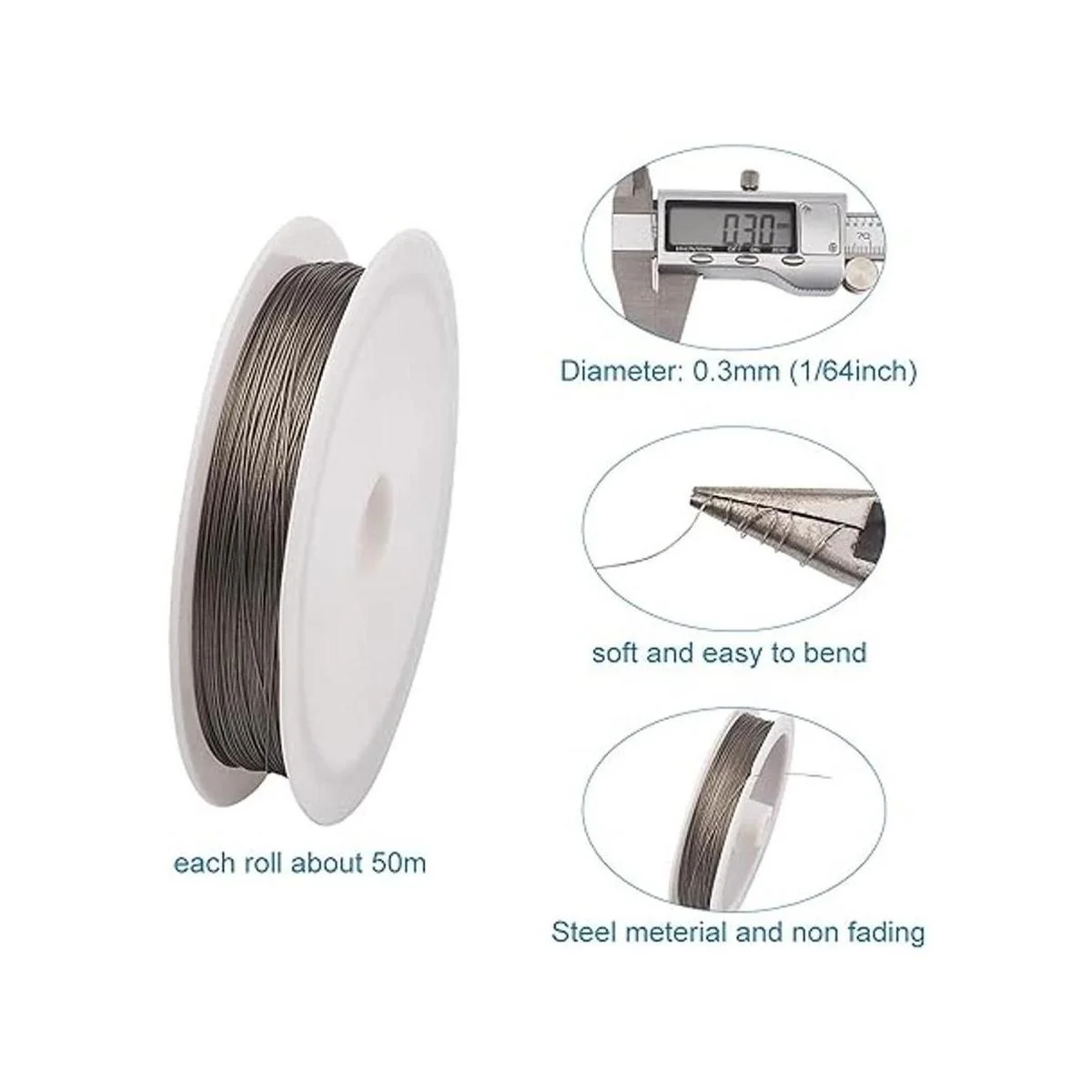 Fashewelry Alambre de cuentas de cola de tigre calibre_3