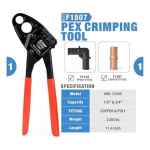 IWISS Herramienta de crimpado de tubería Pex de cabeza_2