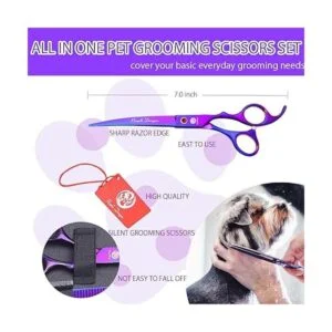 Purple Dragon Juego de 4 tijeras profesionales de aseo