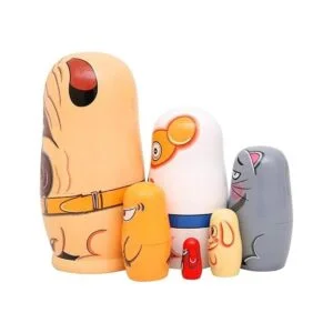 Moonmo 6 muñecas rusas de madera hechas a mano para anidar_4