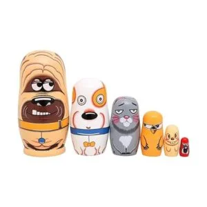 Moonmo 6 muñecas rusas de madera hechas a mano para anidar_2