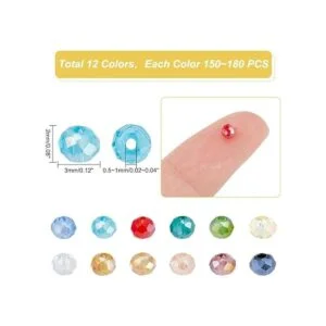 PH PandaHall Briolette Cuentas de vidrio facetadas de