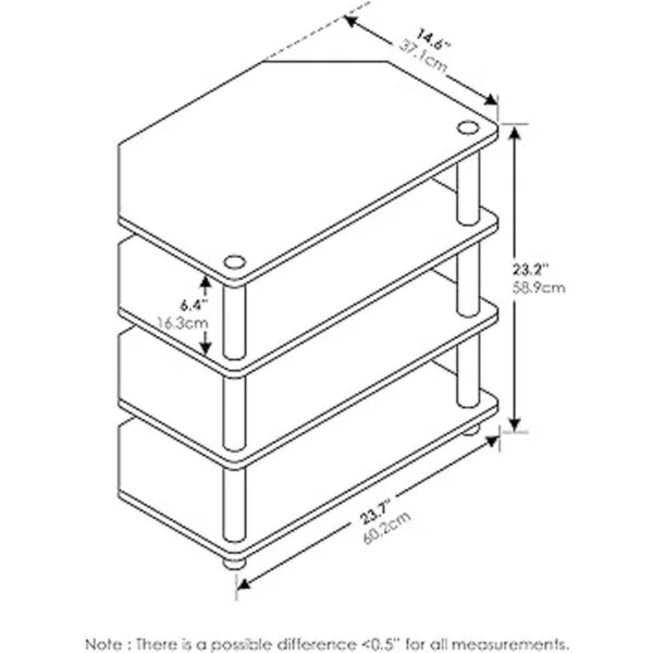 Furinno TurnNTube mesa pequeña para televisores con 4_6