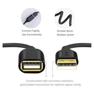 OKRAY Cable de extensión USB paquete de 2 unidades de 6