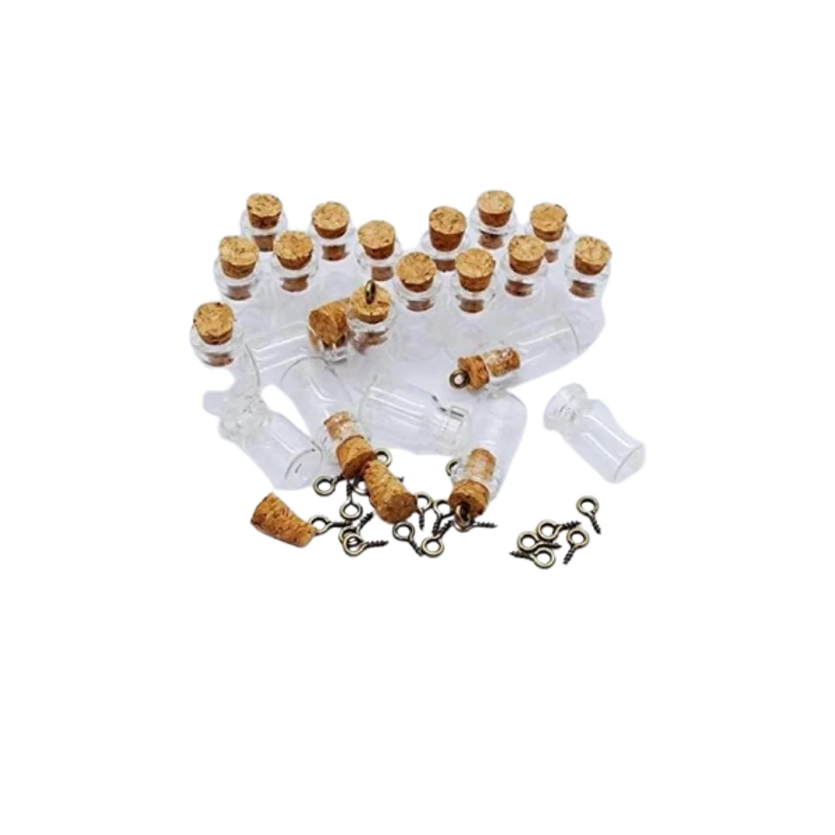 Healthcom Vials botellas de vidrio transparente para