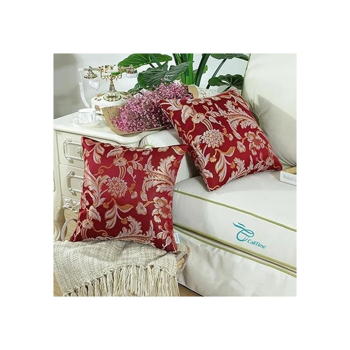 CaliTime Juego de 2 fundas de lona para cojines_2