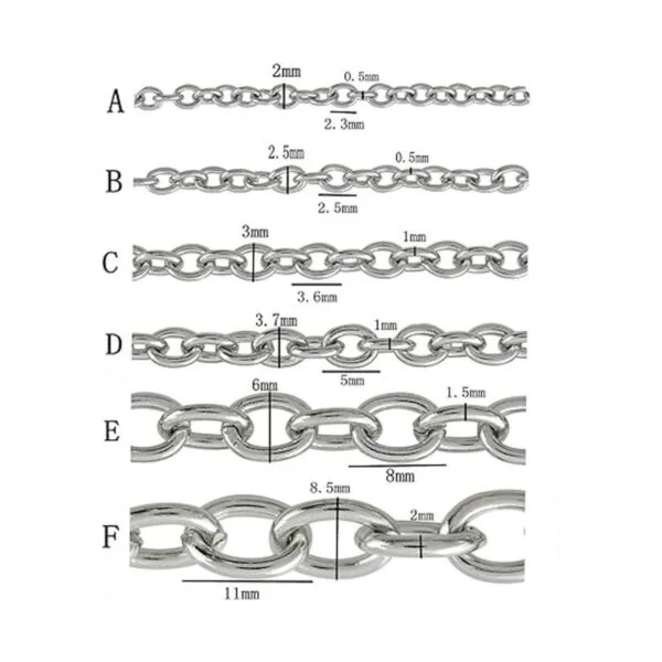 Cadenas de acero inoxidable para bisutería y bricolaje_3