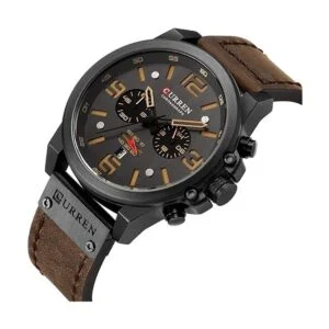 Relojes con correa de cuero para hombre cronógrafo_2