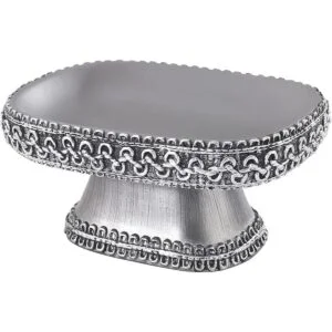 Avanti Linens Medallón Trenzado Plata y Jabonera de resina_1