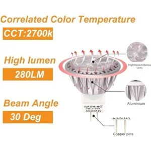 BAOMING MR11 Bombilla LED GU4 20 W35 W equivalente a