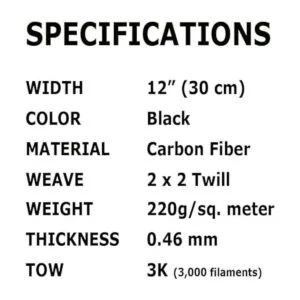 5 pies x 12 pulgadas Tela de fibra de carbono 2 x 2_3