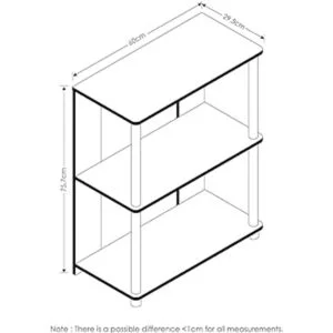 Furinno JAYA Estantería de 3 niveles de diseño simple_2