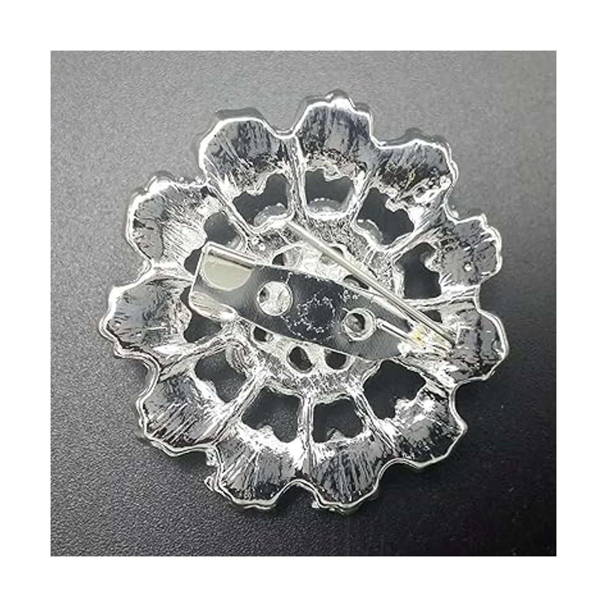 Juego de 24 broches de flores de cristal de diamantes de