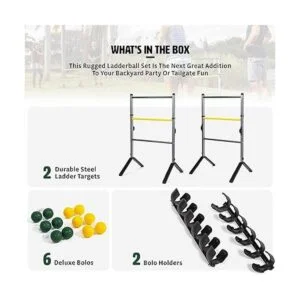 Go Gater Gold Juego de ladder ball de acero_2