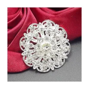 Juego de 24 broches de flores de cristal de diamantes de