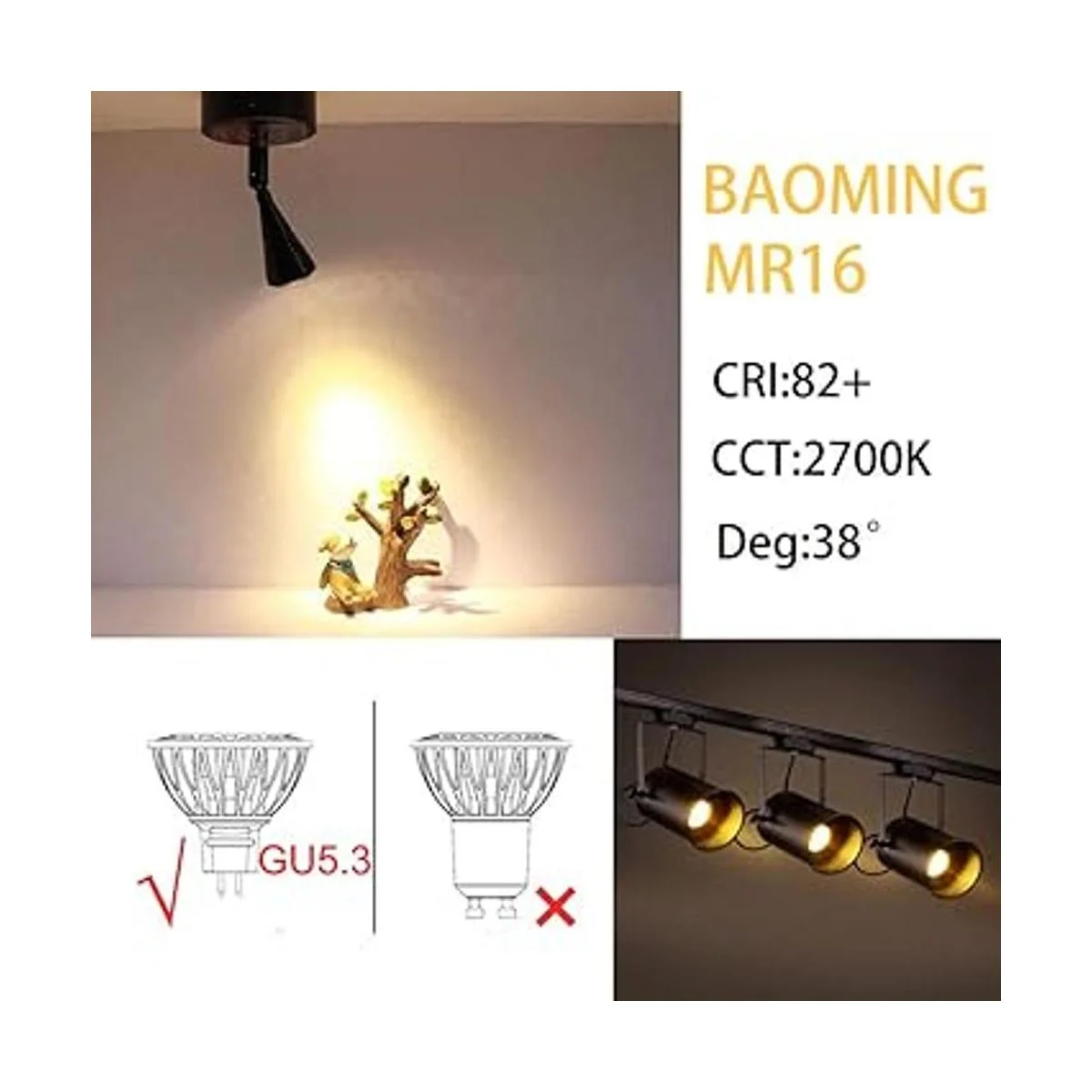 BAOMING MR16 Bombilla LED 5W equivalente a halógeno MR16_3