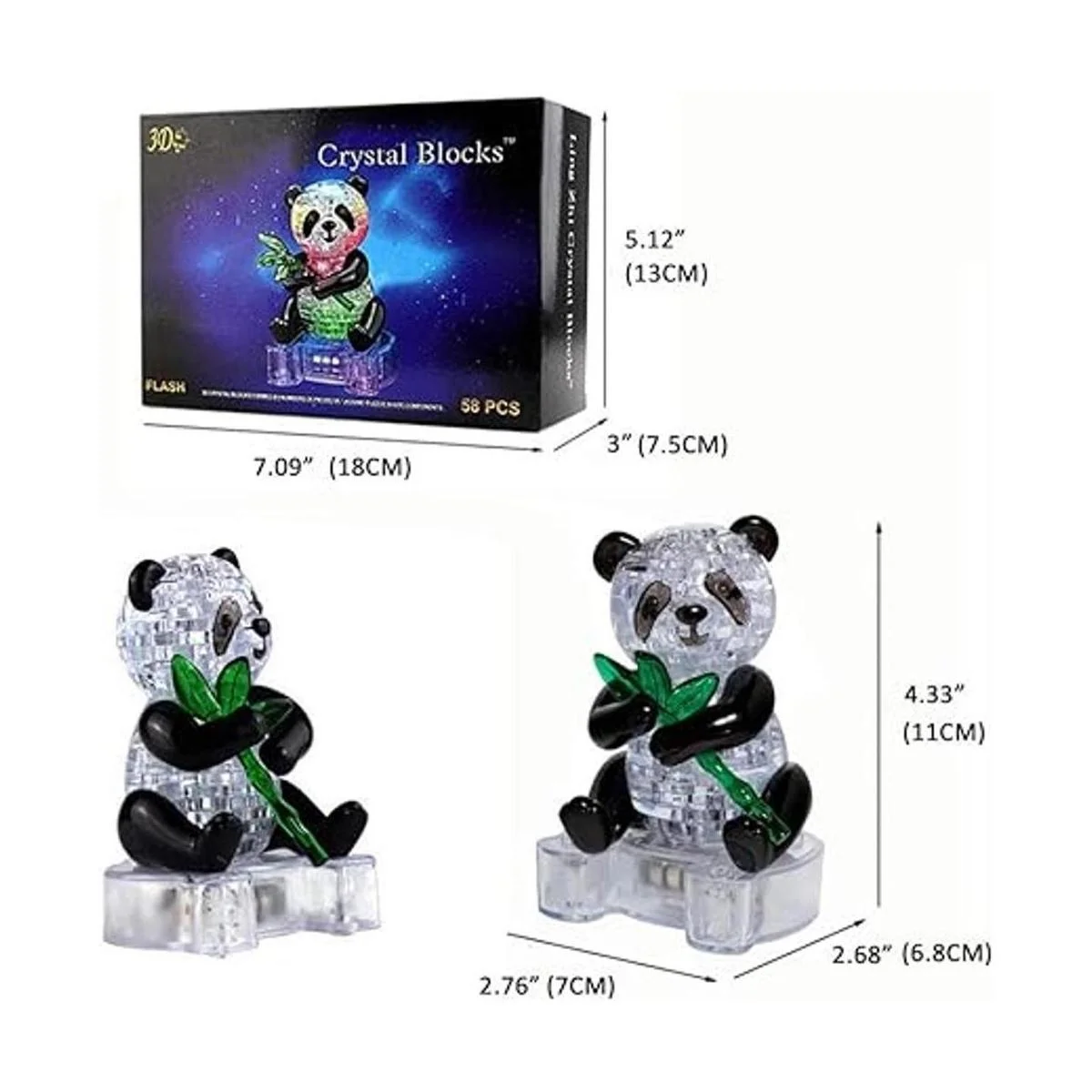 Coolplay Rompecabezas de cristal 3D regalos de panda_6