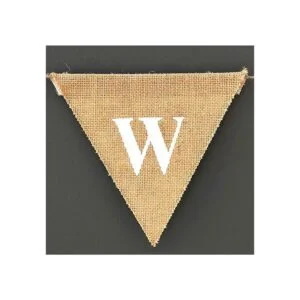 Banderín de arpillera de la suerte guirnalda con tréboles_3