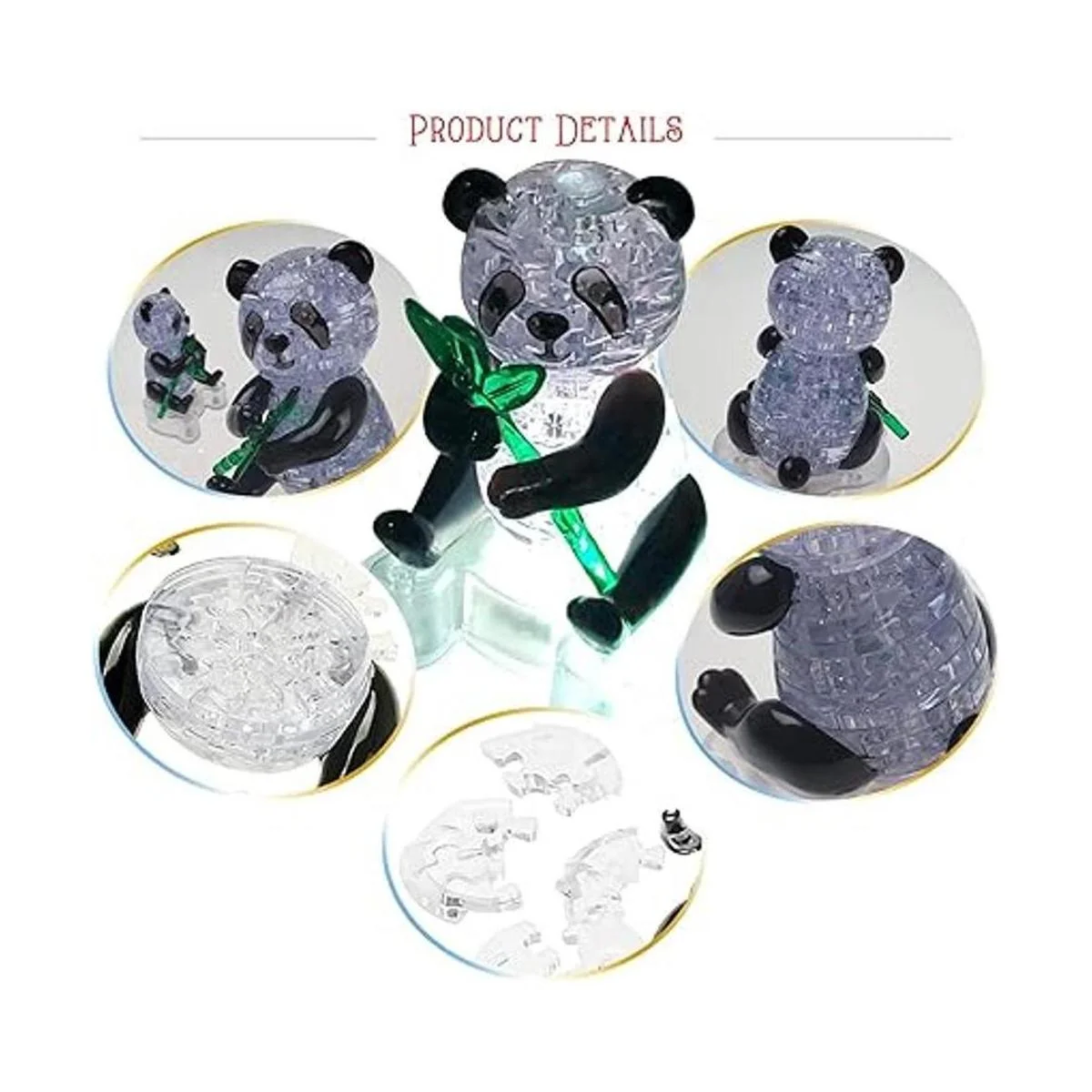 Coolplay Rompecabezas de cristal 3D regalos de panda_5