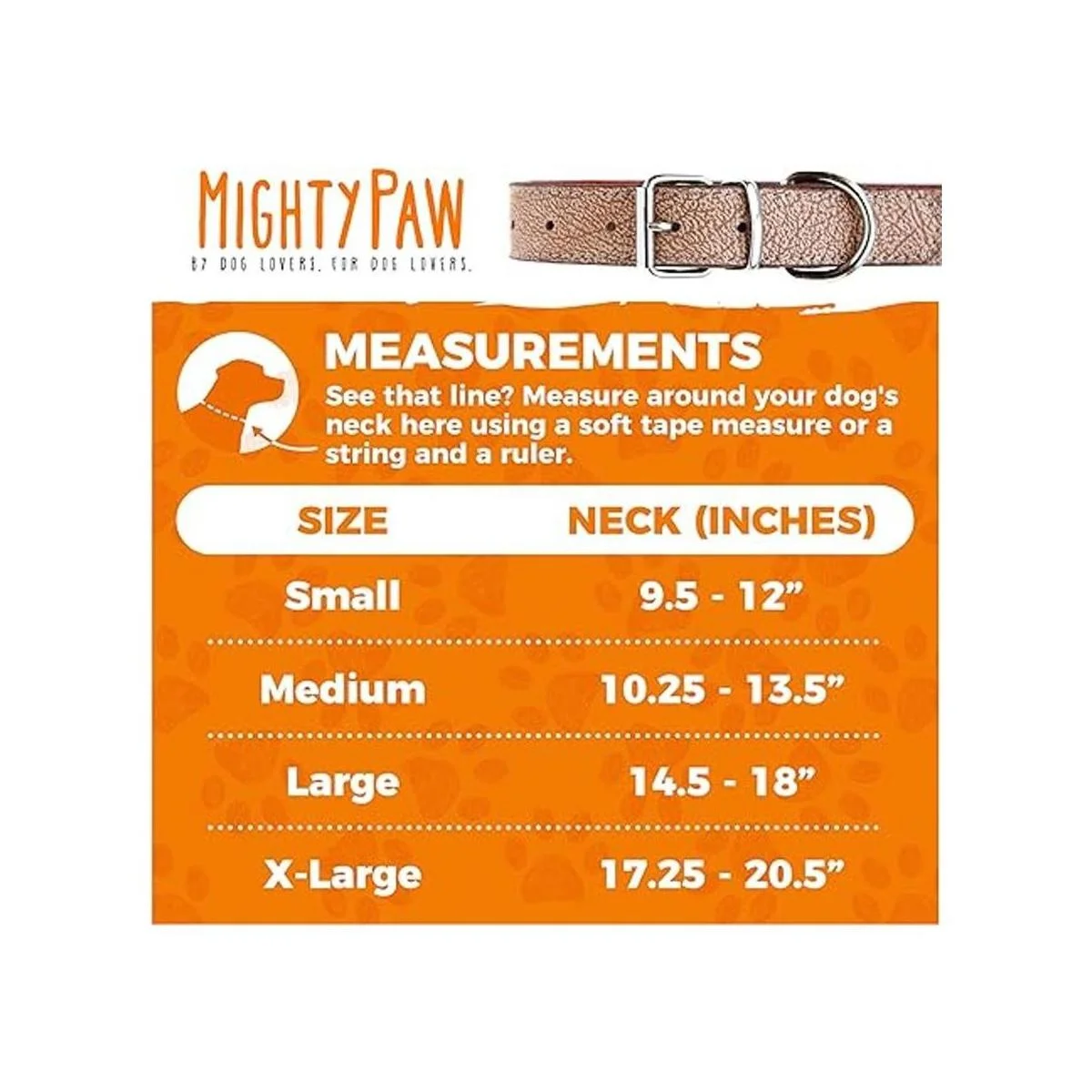 Mighty Paw Collar de cuero para perro cuero auténtico_2