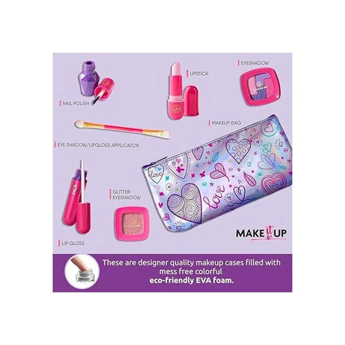 Juego de maquillaje ideal para niños. fabricado con_3