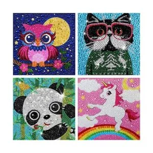 JLHANT Juego de 4 piezas de pintura de diamante 5D para