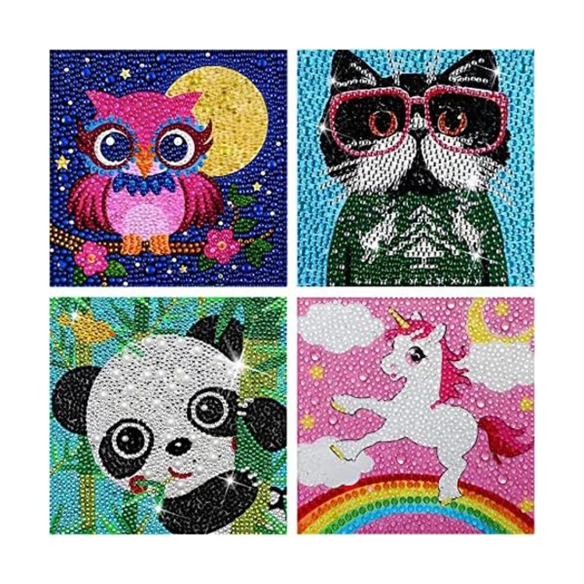 JLHANT Juego de 4 piezas de pintura de diamante 5D para