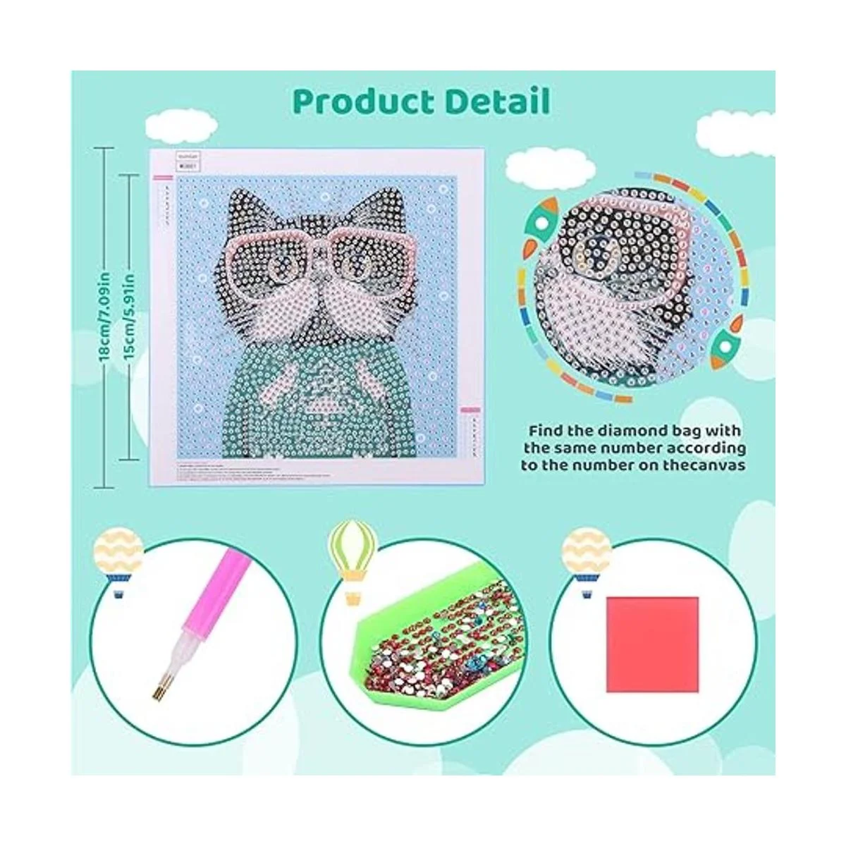 JLHANT Juego de 4 piezas de pintura de diamante 5D para