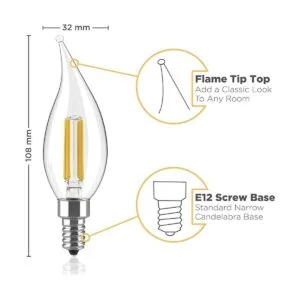 Juego de bombillas LED regulables E12 4 W equivalente a
