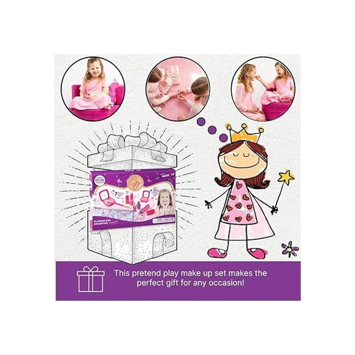 Juego de maquillaje ideal para niños. fabricado con_5