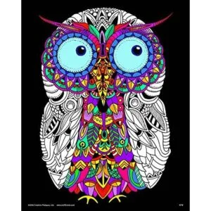 Baby Owl Fuzzy detallada de terciopelo para colorear_1