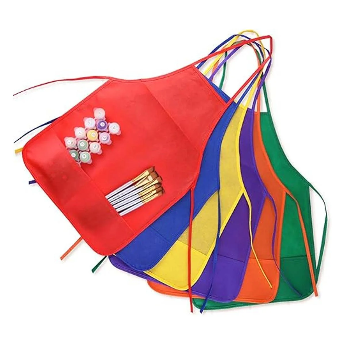 12 paquetes con 6 colores de delantales para niños para