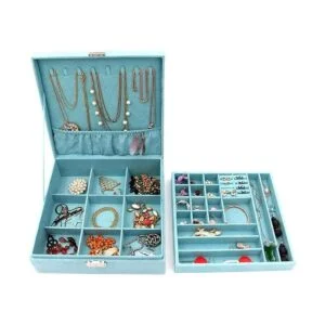 Joyero organizador de dos capas de fibra con visualización_3