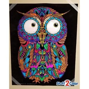 Baby Owl Fuzzy detallada de terciopelo para colorear_3