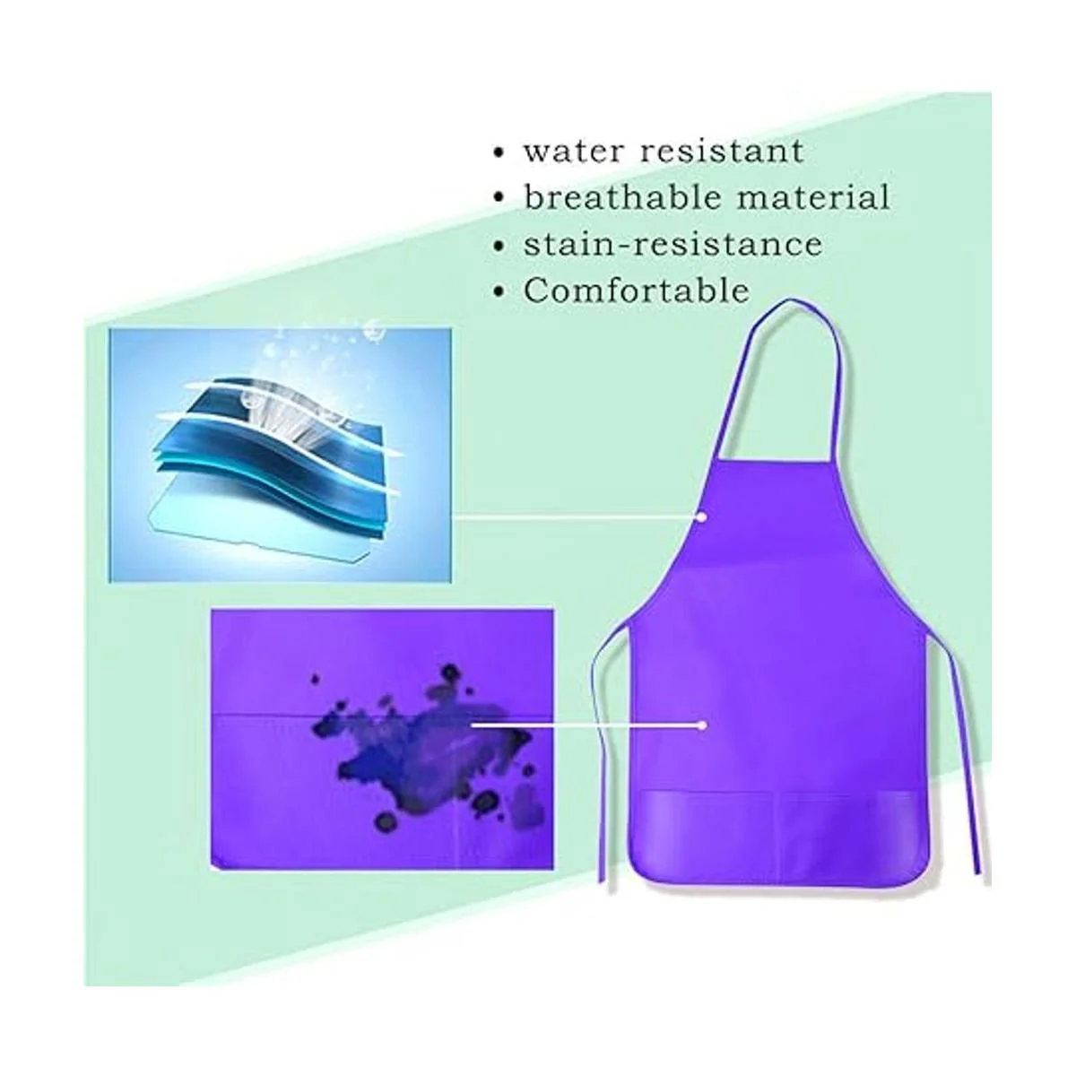 12 paquetes con 6 colores de delantales para niños para