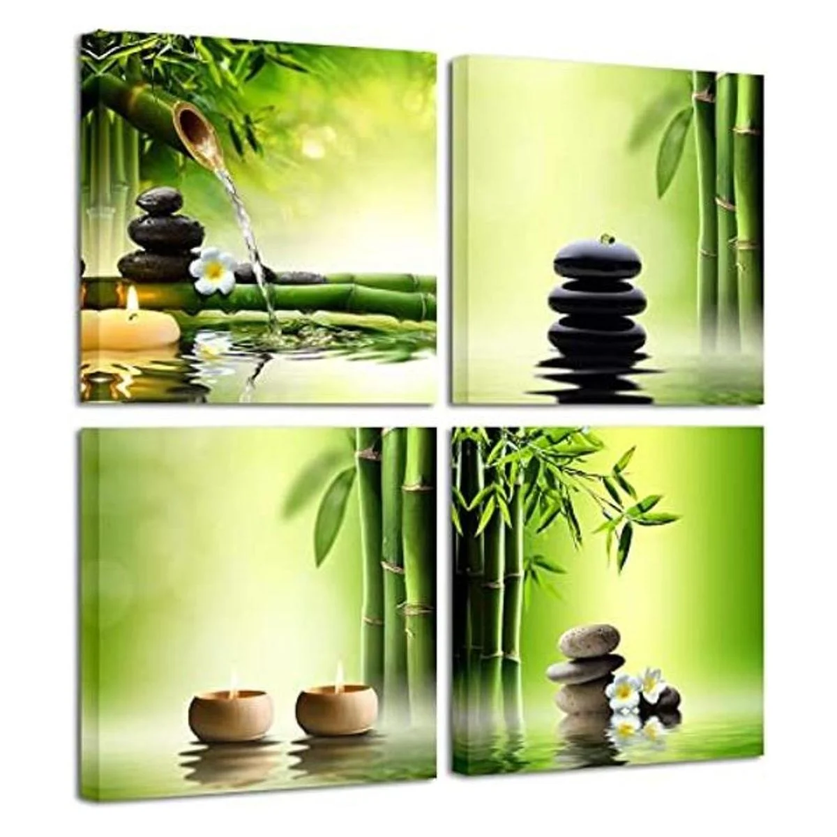 Pyradecor 4 lienzos XL enmarcados contemporáneos con_1