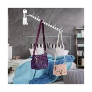 Bosszi 2 ganchos de acero inoxidable para ropa con brazo_6