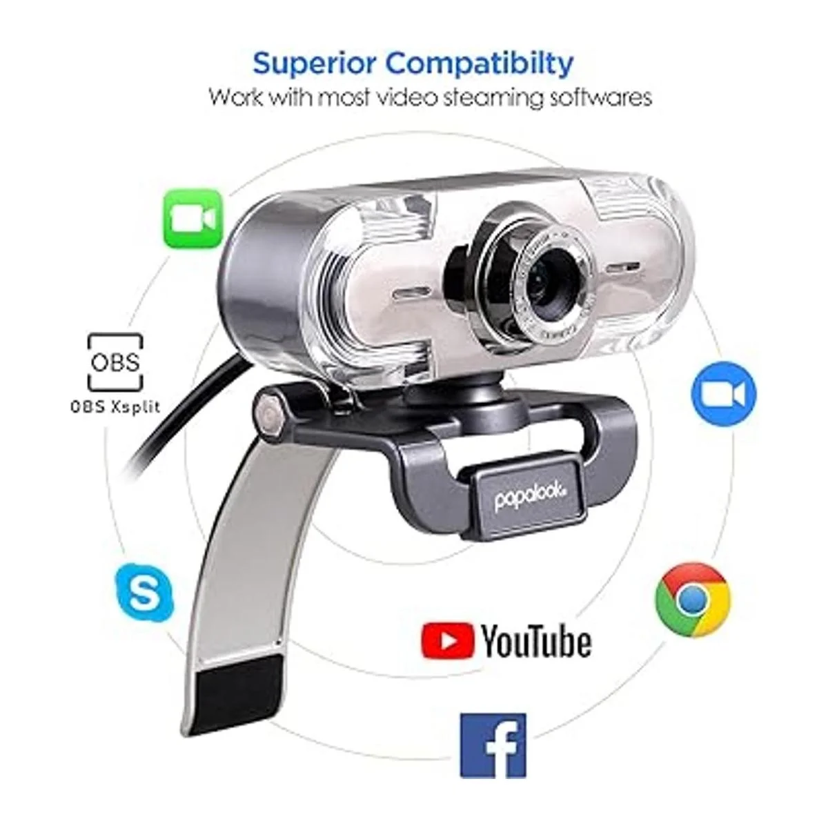 Cámara web 1080P Full HD PC Skype cámara web PAPALOOK_2